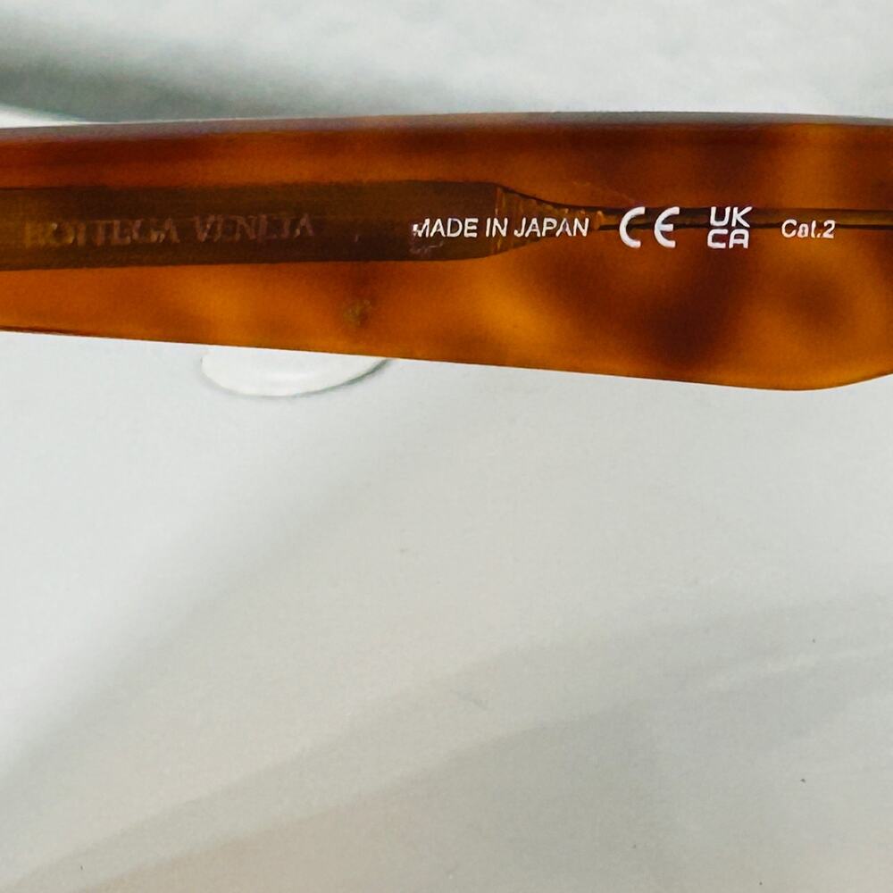 NEW Bottega Veneta Tortoiseshell Square Thick Sunglasses Havana Brown Square Cat - Picture 14 of 16